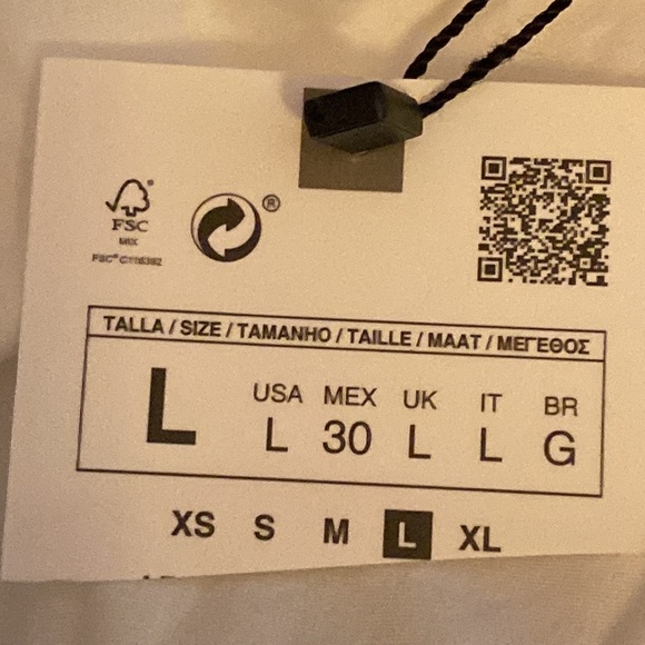 NWT. Zara White Poplin Shirt Button Up Dress. Size L. - Picture 8 of 11